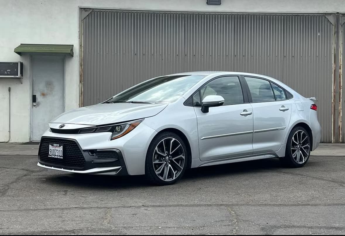 Silver Toyota Corolla rental car