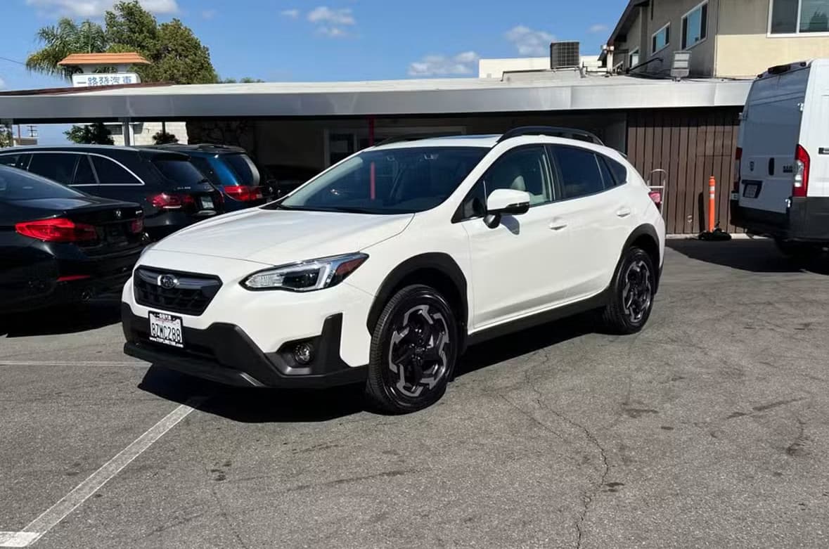 White Subaru Crosstrek rental car